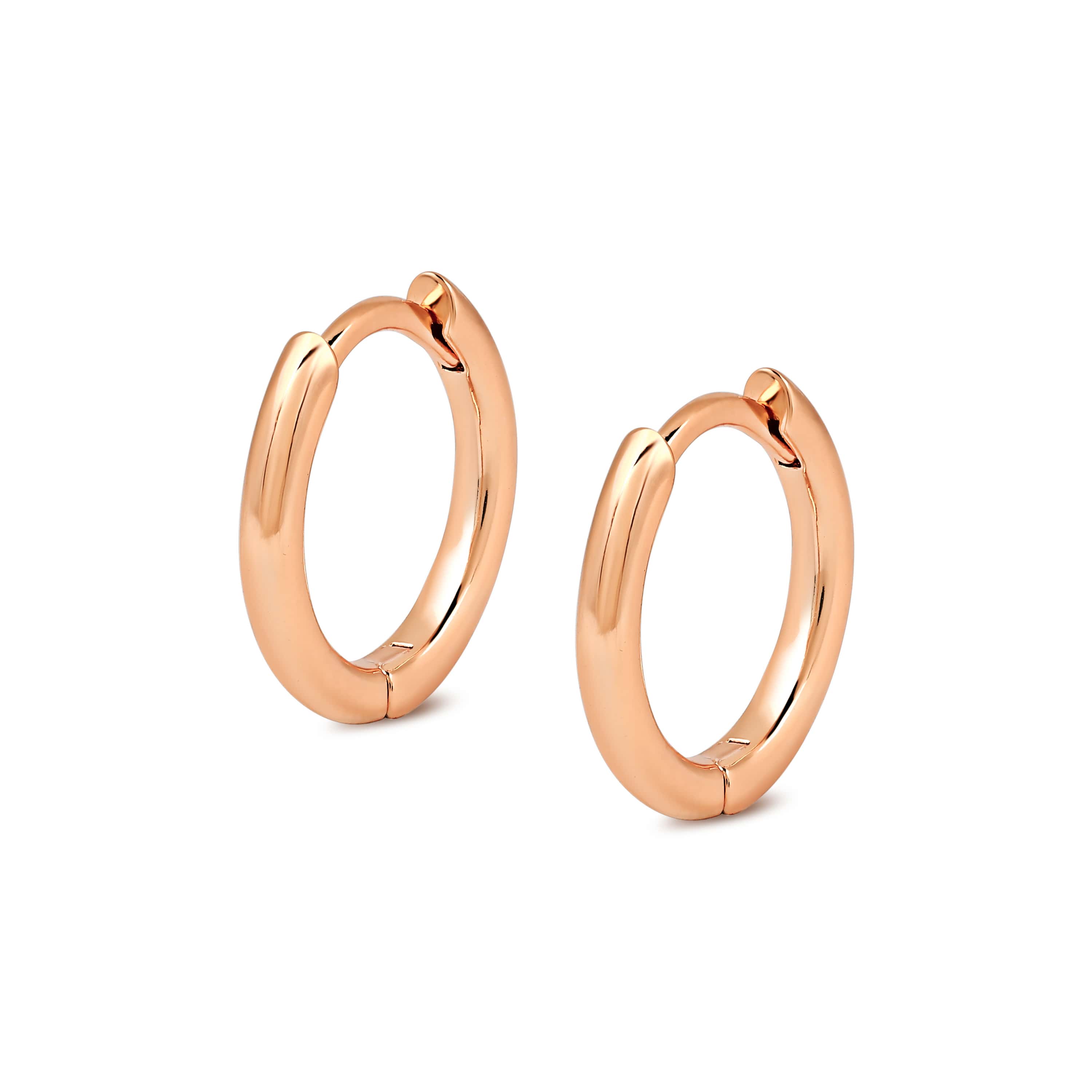 14k Rose Gold offers Geometric Huggies | Pair of Modern Hoop Earrings