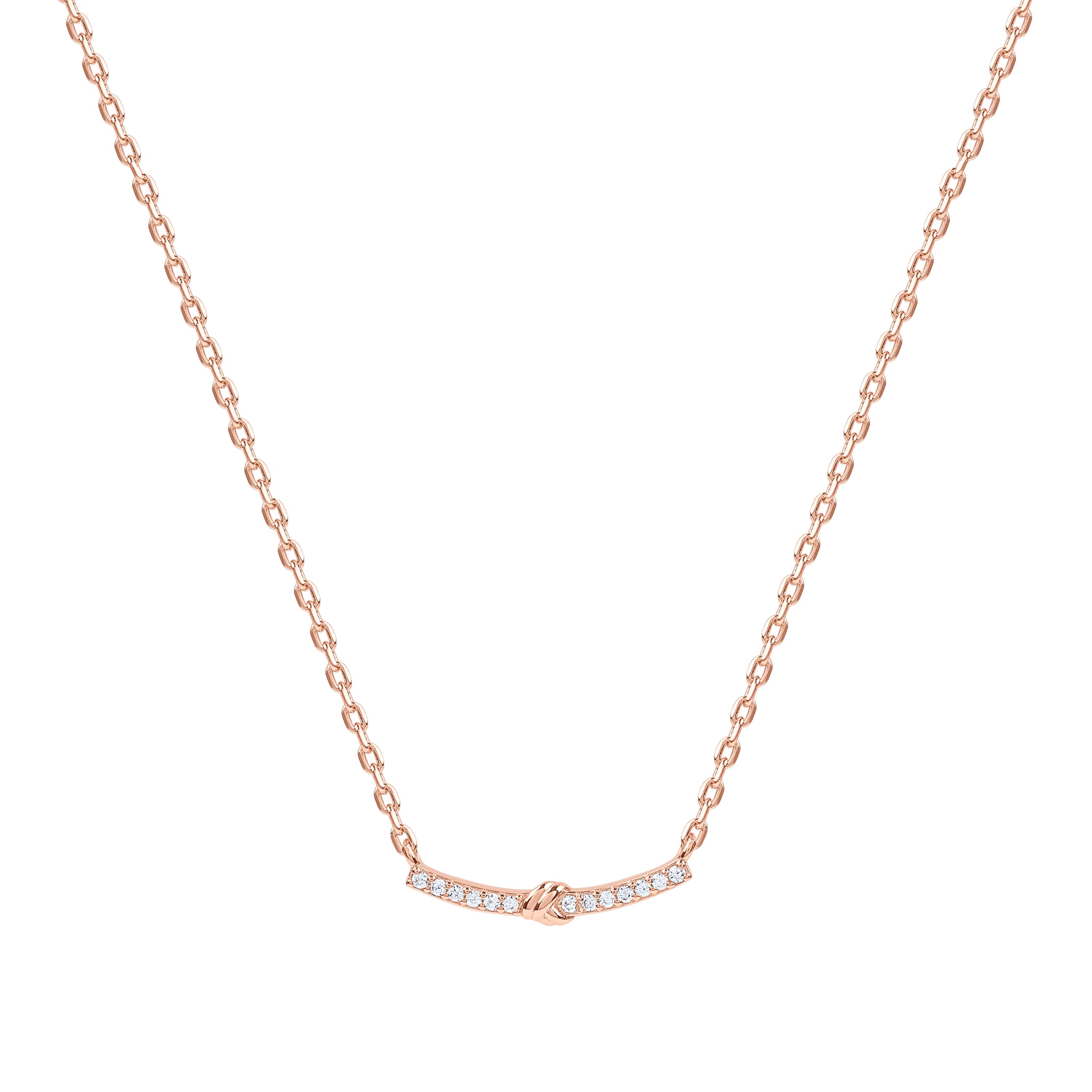 Rose gold love sale knot necklace